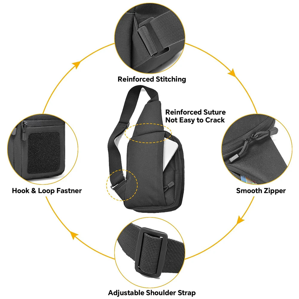Tactical Sling Bag Concealed Carry Crossbody Gun Bag Qiuck Access Pistol Bag EDC Shoulder Chest Pack Range Bags Fanny Pack