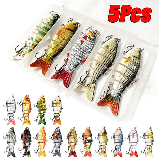 6 Segment Multi Jointed Fishing Swimbait 5/3/1Pcs