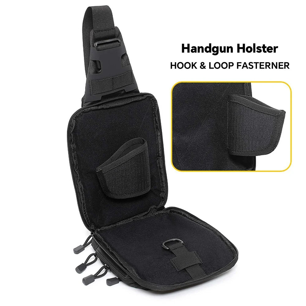 Tactical Sling Bag Concealed Carry Crossbody Gun Bag Qiuck Access Pistol Bag EDC Shoulder Chest Pack Range Bags Fanny Pack
