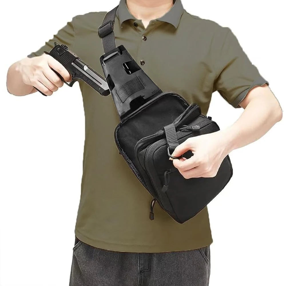 Tactical Sling Bag Concealed Carry Crossbody Gun Bag Qiuck Access Pistol Bag EDC Shoulder Chest Pack Range Bags Fanny Pack
