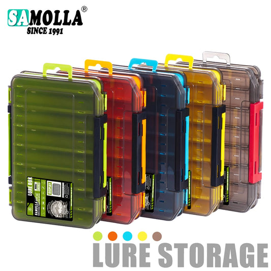 Double Sided Fishing Tackle Box w/ 14 Compartments