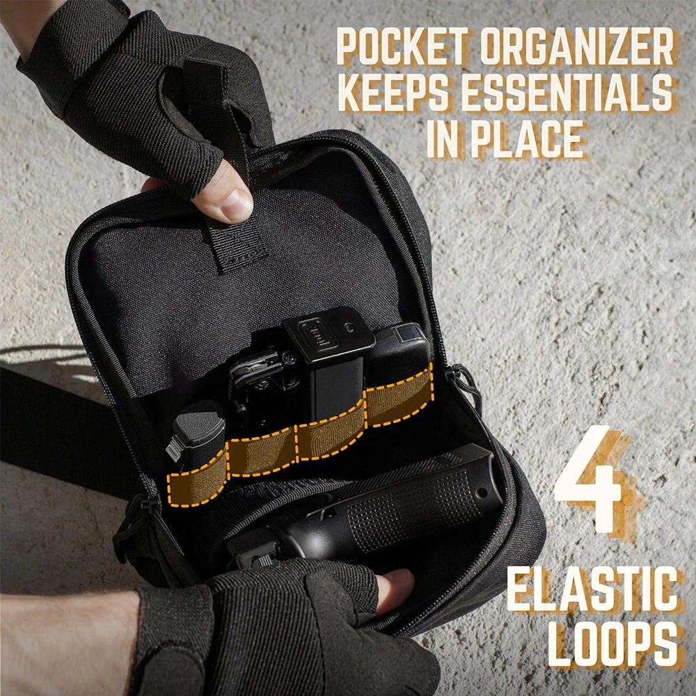 Tactical Sling Bag Concealed Carry Crossbody Gun Bag Qiuck Access Pistol Bag EDC Shoulder Chest Pack Range Bags Fanny Pack