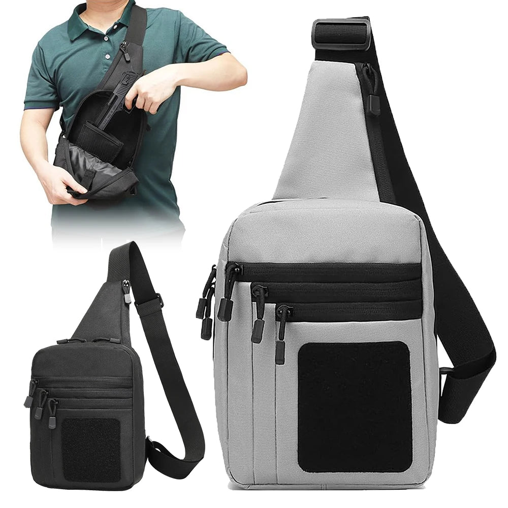Tactical Sling Bag Concealed Carry Crossbody Gun Bag Qiuck Access Pistol Bag EDC Shoulder Chest Pack Range Bags Fanny Pack